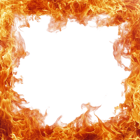 Vibrant flames frame on a transparent background creating an intense visual effect for artistic compositions, Flames at the Bottom Frame, Isolated on transparent background png