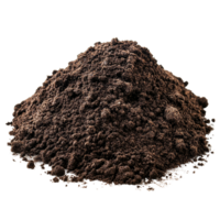 Isolated pile of rich, dark soil on a transparent background ideal for gardening and agricultural purposes, soil isolated on transparent background cutout png
