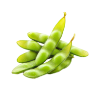 Fresh edamame soybeans arranged neatly on a bright transparent background for culinary display or healthy snack ideas, edamame soy beans isolated on transparent background png