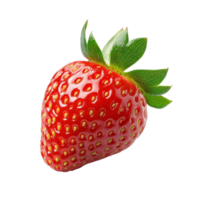 Fresh red strawberry isolated on a transparent background showcasing its vibrant color and texture, Red strawberry isolated png