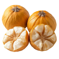 Santol fruit displayed on a transparent background highlighting its unique texture and color variations, Santol fruit on transparent background png
