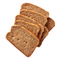 Freshly sliced whole grain bread stacked on a transparent background for a healthy meal option, whole grain sliced bread on transparent backgroundfile png