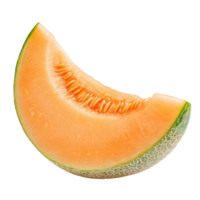 Freshly sliced cantaloupe melon on a pristine transparent background ready for a healthy snack or dessert, slice cantaloupe melon isolated on transparent background png