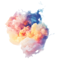 A vibrant abstract colorful cloud formation against a transparent background showcases artistic expression, Abstract Colorful Cloud On transparent background png