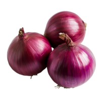 Fresh red onions arranged on a clean transparent background, perfect for culinary use or food photography, Red onion on transparent background png