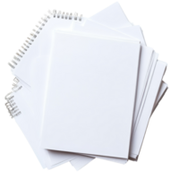 Blank notepad pages stacked on a transparent background for creative writing or notetaking, blank paper sheets or notepad pages on transparent backgroundfile png