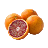 Freshly cut red blood oranges on a clean transparent surface showcasing their vibrant color and texture, Red blood oranges on transparent background png
