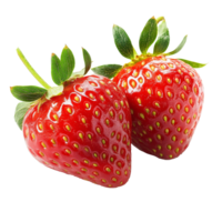 Freshly harvested strawberries isolated on a clean transparent background ready for use in desserts and smoothies, Strawberry fruit isolated png