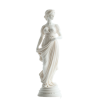 Elegant classical lady statue gracefully poised against a pristine transparent background showcasing timeless artistry and craftsmanship, Classical Lady Statue on transparent background png