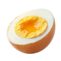 Isolated boiled egg showing perfectly cooked yolk and transparent on a clean transparent background, Boiled egg isolated on transparent background png