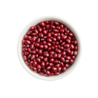 Azuki red beans in a transparent bowl on a pristine transparent background for culinary presentation, Azuki red bean in transparent bowl on transparent background png