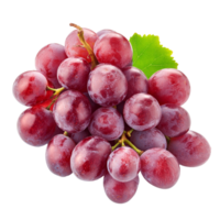 Fresh red grapes on a transparent background showcasing their vibrant color and ripe appearance, red grape isolated on transparent background png