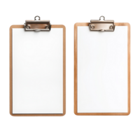 Blank clipboard with and without a paper sheet placed on a simple, clean surface for creative use and organization, Empty blank clipboard with and without paper sheet on transparent background png