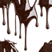 Rich velvety chocolate ganache dripping seamlessly on a transparent background for dessert design inspiration, Velvety Chocolate Ganache Cascade Seamless Dripping Effect on transparent background png