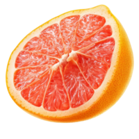 Freshly sliced grapefruit showcasing vibrant pink flesh on a transparent background for culinary use, Grapefruit citrus fruit isolated on trransparent png