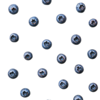 Fresh blueberries scattered on a transparent background, showcasing their vibrant color and texture, Blueberries on transparent background png