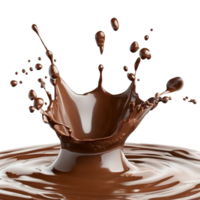 chocolate respingo cria dinâmico ondulações contra uma transparente fundo, exibindo uma momento do puro indulgência e fluido movimento, chocolate respingo isolado isolado em transparente fundo png