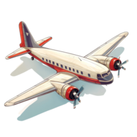 A distinct vintage airplane design featuring prominent propellers and a classic color scheme, Airplane isolated Stock Illustration png