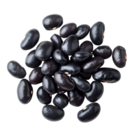 Black beans on a transparent background showing their glossy texture and distinct shape, Black beans isolated on transparent background png