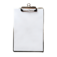 A silver clipboard with a top clip holding plain transparent paper, ideal for notes and documentation in an office setting, Brown clipboard with clip at the top for papers png