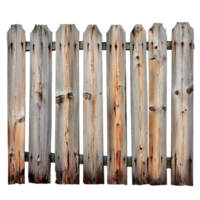 A rustic wooden fence panel against a plain transparent background showcasing natural weathered textures and patterns, wooden fence on transparent background png