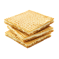 Delicious wafer dessert stacked on a transparent background ready to be enjoyed at any time of the day, wafer dessert on transparent background png