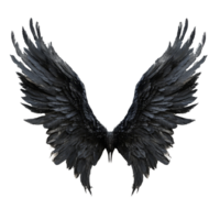 Dramatic black demon wings display against a stark transparent background for artistic inspiration and fantasy themes, Demon wings on transparent background png