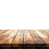 A simple wooden table top ready for artistic product display in a bright environment, a blank empty wooden table top for product placement isolated on transparent backgroud png
