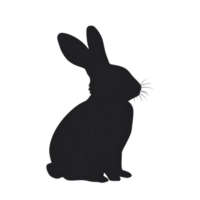 A silhouette of a rabbit sitting gracefully against a transparent background, showcasing its iconic ears and gentle features, silhouette of a rabbit png
