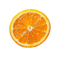 Fresh orange slice with a water droplet, isolated on a clean transparent background capturing natural freshness, Orange slice with drop of water isolated on transparent background png