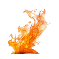 Vibrant flames dancing and swirling with intensity against a pure transparent background during the daytime, fire and flames isolated on transparent background png