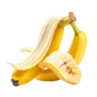 Fresh banana slices isolated on transparent background highlighting their vibrant colors and texture, Peeled banana slices isolated on transparent background png