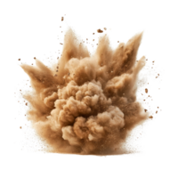 Desert sand explosion creating a dynamic pile on a transparent backdrop, pile desert sand explosion on transparent backgroundfile png