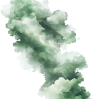 A swirling blend of green clouds against a transparent backdrop creates a unique artistic effect in a serene composition, green clouds on transparent background png