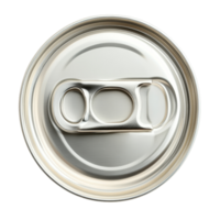 Top view of an oblong can with a ring pull, showcasing its sleek design and practical opening mechanism, Oblong can with ring pull on transparent background.top view isolated on transparent background png