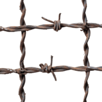 Iron wire grid on a pristine transparent background showcasing intricate loops and knots, iron wire on transparent backgroundfile png