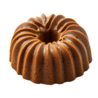 Delicious bundt cake displayed on a clean transparent background showcasing its appealing texture and shape, bundt cake isolated on transparent background png