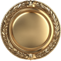 Elegant gold seal with intricate leaf patterns, perfect for awards and certificates in formal settings, Gold seal png