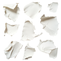 Torn pieces of transparent paper scattered on a plain background demonstrating various textures and shapes, Pieces of torn paper on transparent backgroundfile png
