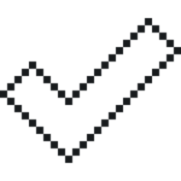 True mark icon. True and false pixel icon. Accept and decline symbol png