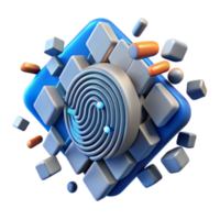 Abstract Fingerprint Design with Cubes and Blocks png