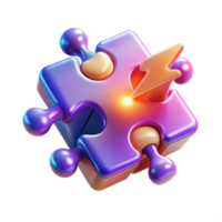 Puzzle Piece with Energy Bolt Illustration Solution, Connection, Innovation, Problem Solving, Strategy, Teamwork, Success, Growth, Progress, Integration png
