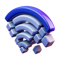 Abstract Render of Wifi Symbol Cubes Network Connection Illustration png