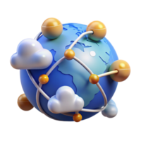 Global Network Illustration Cloud Computing Data Connection png
