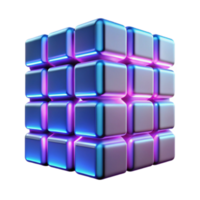 Render of a Glowing Cube Abstract Background Image png