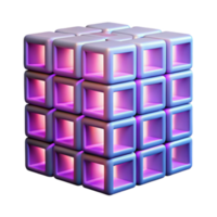 Glowing Purple Cube Render Abstract Background Image png