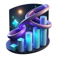 Abstract Background of Glowing Bar Graph with Infinity Loop png