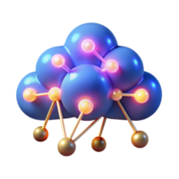 Cloud Computing Network Illustration Glowing Nodes Abstract Background png