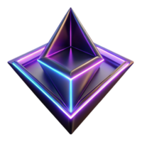 Render of Geometric Shapes with Neon Lights Abstract Background Image png