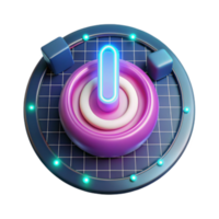 Neon Power Button Render Abstract Background Image png